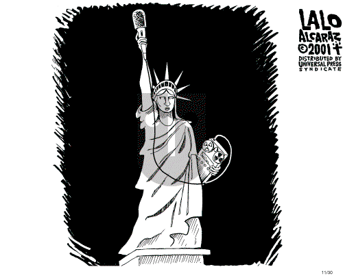 Lalo Alcaraz on Friday November 30, 2001 Comic Strip
