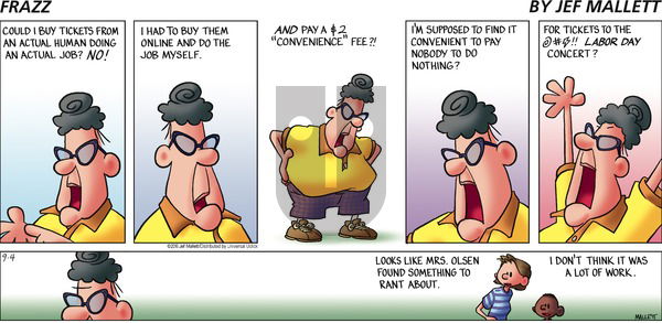 Frazz on Sunday September 4, 2016 Comic Strip