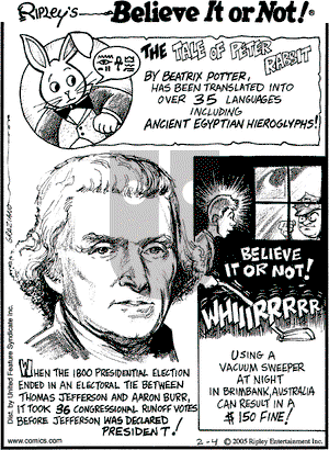 Ripley's Believe It or Not on Friday February 4, 2005 Comic Strip