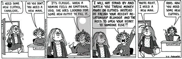 Cathy Classics on Wednesday March 15, 1995 Comic Strip