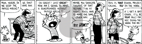 Calvin and Hobbes - Friday November 16, 1990 Comic Strip