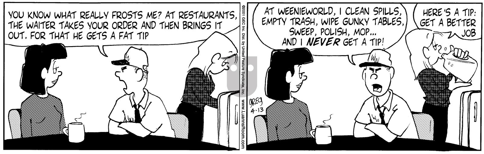 Luann - Friday April 13, 2001 Comic Strip
