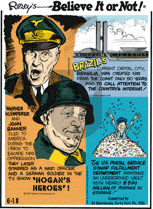 Ripley's Believe It or Not on Friday June 18, 2010 Comic Strip