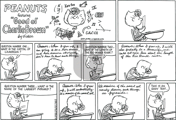 Peanuts - Sunday December 20, 1970 Comic Strip