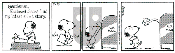 Peanuts on Wednesday April 23, 1997 Comic Strip