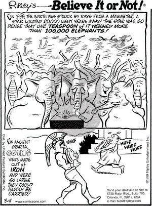 Ripley's Believe It or Not on Tuesday March 9, 1999 Comic Strip