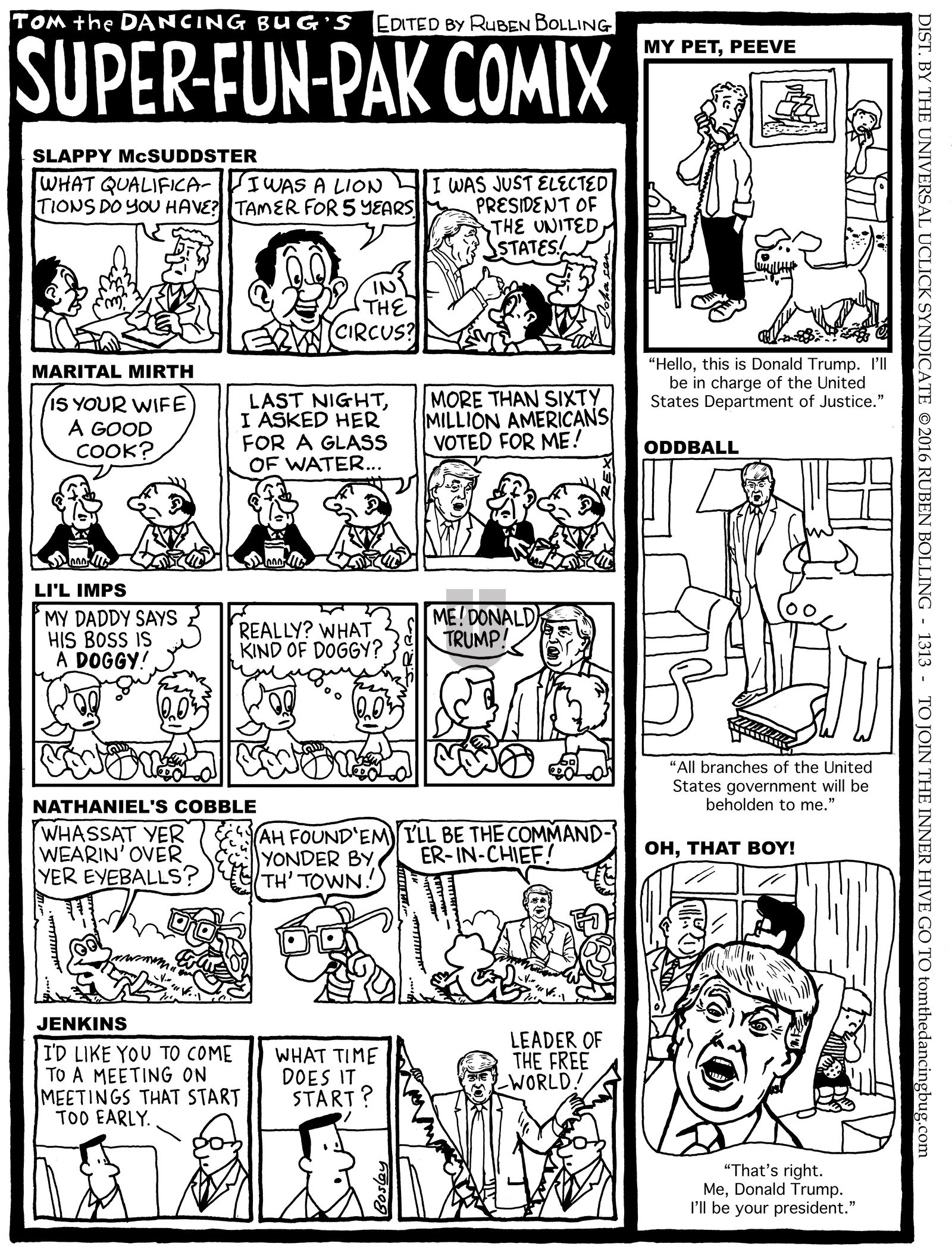 Tom the Dancing Bug - Monday November 14, 2016 Comic Strip