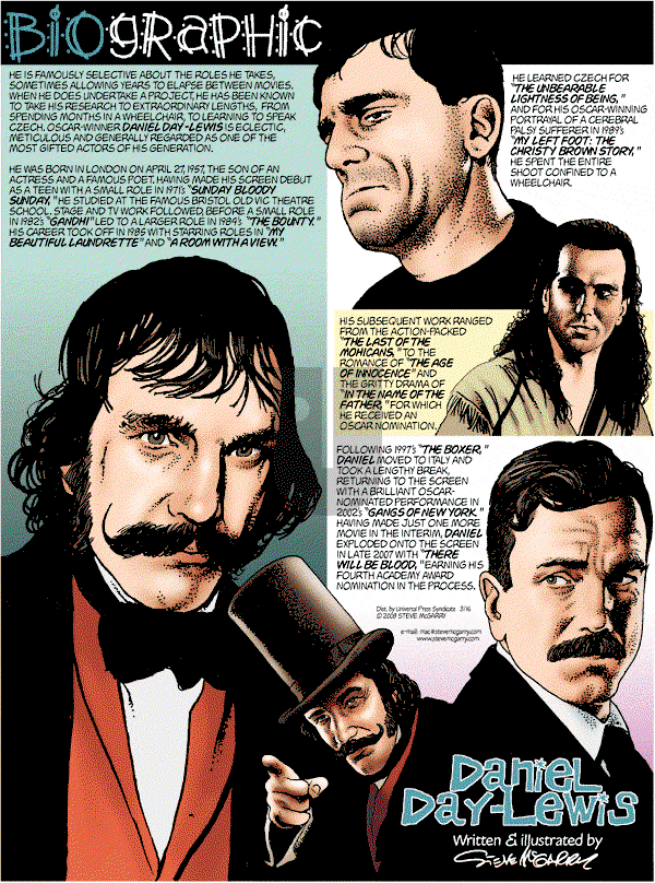 Biographic on Sunday March 16, 2008 Comic Strip