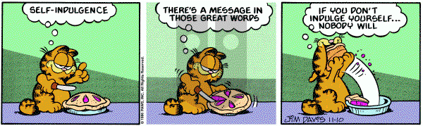 Garfield on Monday November 10, 1986 Comic Strip