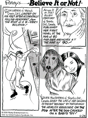 Ripley's Believe It or Not on Wednesday June 28, 2000 Comic Strip