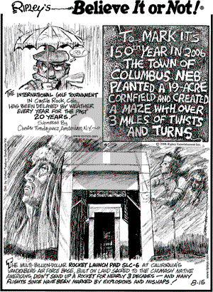 Ripley's Believe It or Not on Tuesday August 15, 2006 Comic Strip