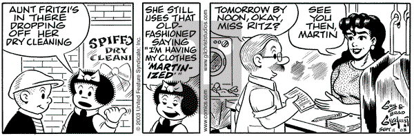 Nancy on Thursday September 11, 2003 Comic Strip