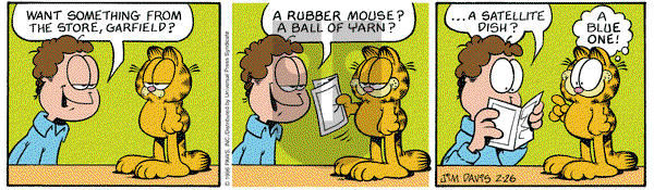 Garfield on Monday February 26, 1996 Comic Strip