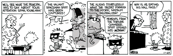 Calvin and Hobbes on Friday November 29, 1985 Comic Strip