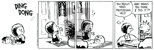 Calvin and Hobbes on Wednesday February 26, 1992 Comic Strip