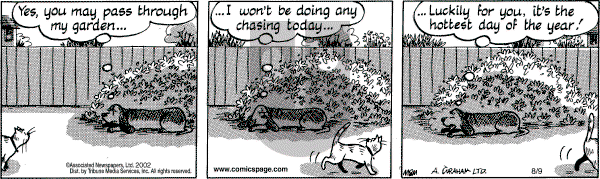 Fred Basset on Friday August 9, 2002 Comic Strip