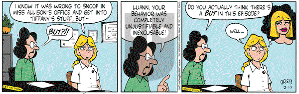 Luann on Thursday February 17, 2005 Comic Strip