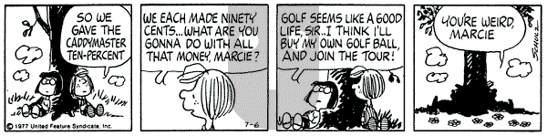 Peanuts on Wednesday July 6, 1977 Comic Strip