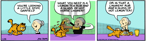 Garfield on Friday January 29, 1982 Comic Strip