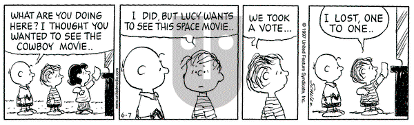 Peanuts - Saturday June 7, 1997 Comic Strip