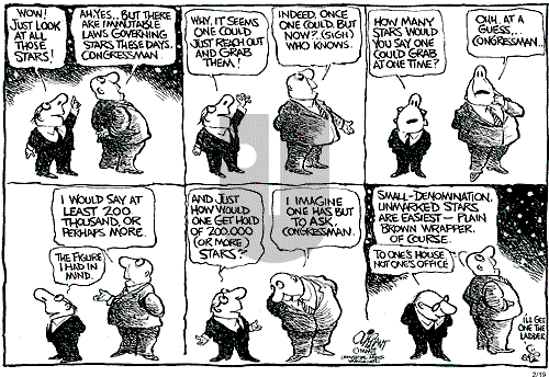 Pat Oliphant on Tuesday February 19, 2002 Comic Strip