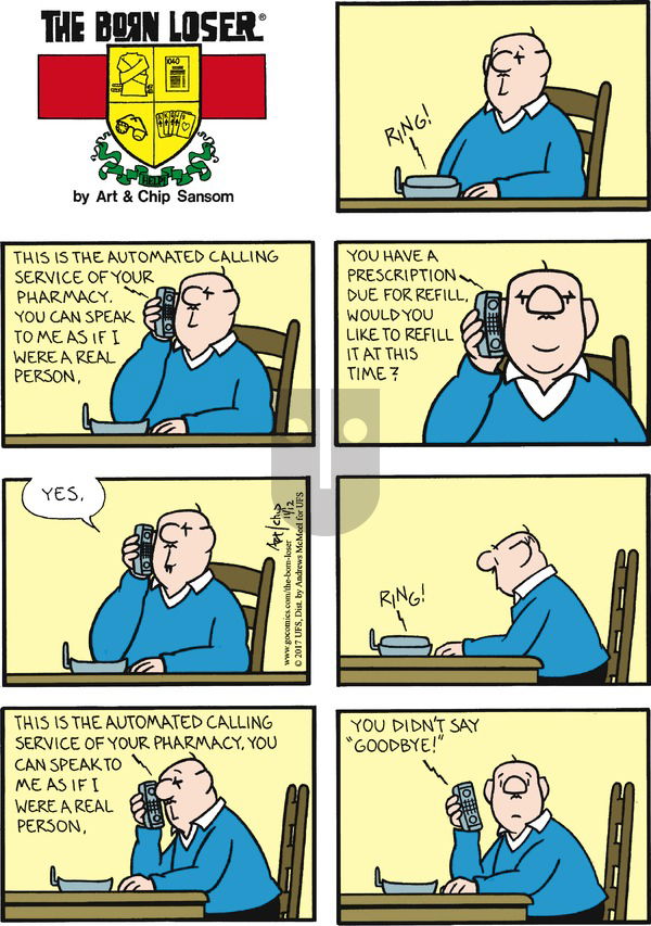 The Born Loser on Sunday November 12, 2017 Comic Strip