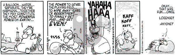 Over the Hedge on Tuesday June 11, 2002 Comic Strip