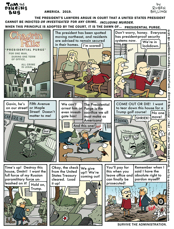 Tom the Dancing Bug on Friday November 1, 2019 Comic Strip