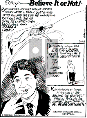 Ripley's Believe It or Not on Thursday June 29, 2000 Comic Strip