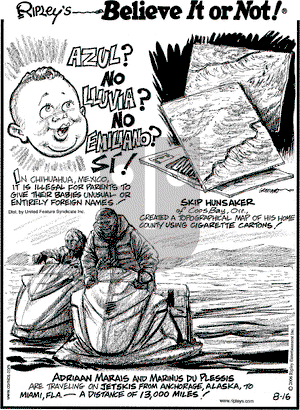 Ripley's Believe It or Not on Wednesday August 16, 2006 Comic Strip