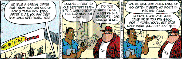 Cleats on Thursday November 11, 2004 Comic Strip