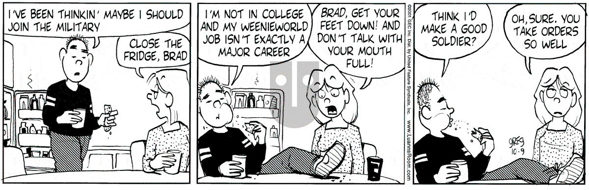 Luann - Tuesday October 9, 2001 Comic Strip