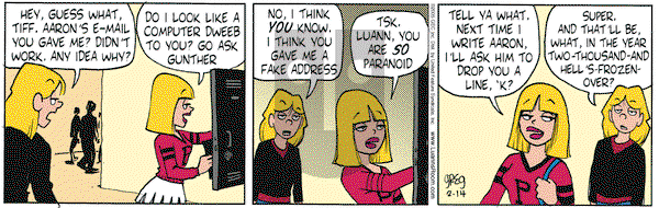 Luann on Monday February 14, 2005 Comic Strip
