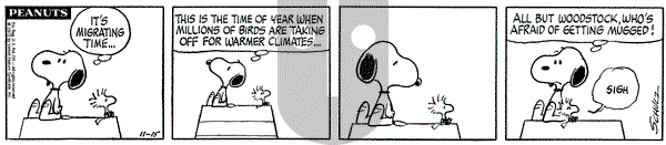 Peanuts on Wednesday November 15, 1972 Comic Strip