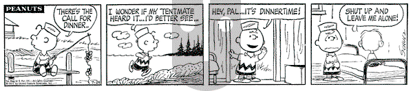 Peanuts on Saturday July 24, 1971 Comic Strip