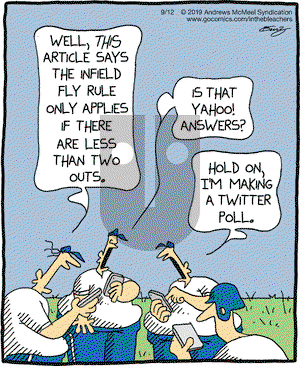 In the Bleachers on Thursday September 12, 2019 Comic Strip