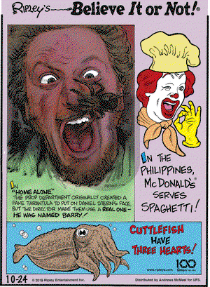 Ripley's Believe It or Not on Thursday October 24, 2019 Comic Strip
