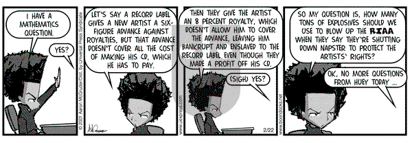The Boondocks on Thursday February 22, 2001 Comic Strip