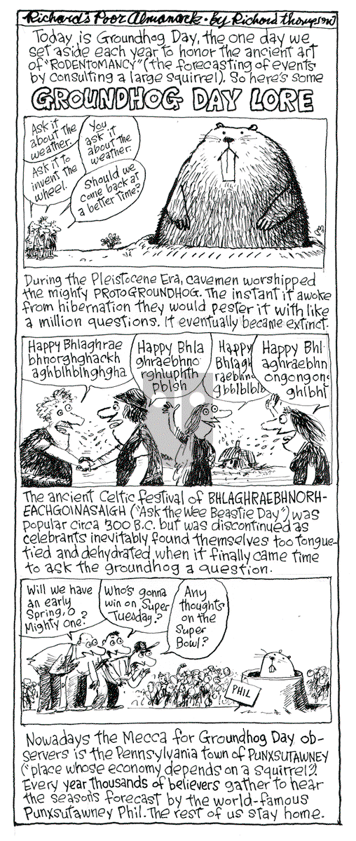 Richard's Poor Almanac on Tuesday February 2, 2016 Comic Strip