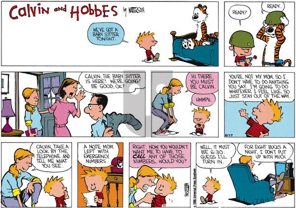 Calvin and Hobbes - Sunday May 18, 1986 Comic Strip