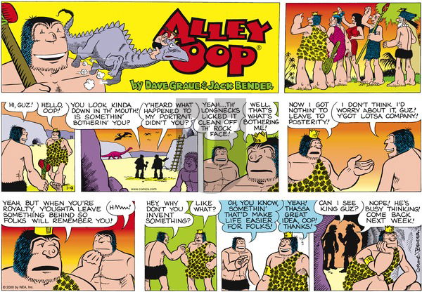Alley Oop on Sunday January 9, 2000 Comic Strip