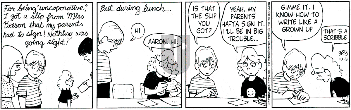 Luann - Saturday October 5, 2002 Comic Strip
