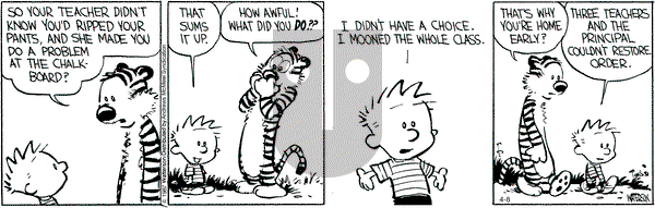 Calvin and Hobbes - Saturday April 8, 2017 Comic Strip