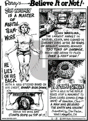 Ripley's Believe It or Not on Tuesday February 8, 2005 Comic Strip