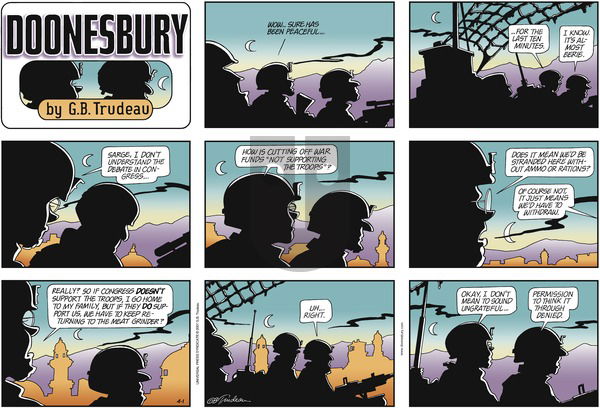 Doonesbury on Sunday April 1, 2007 Comic Strip