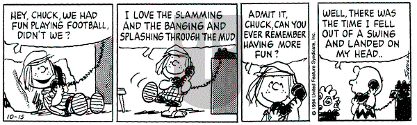 Peanuts on Saturday October 15, 1994 Comic Strip
