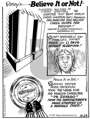 Ripley's Believe It or Not on Saturday August 23, 1997 Comic Strip