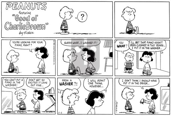Peanuts on Sunday May 2, 1982 Comic Strip