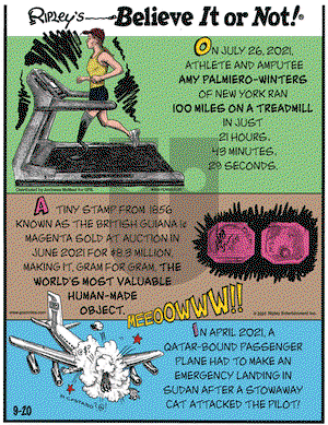 Ripley's Believe It or Not on Monday September 20, 2021 Comic Strip