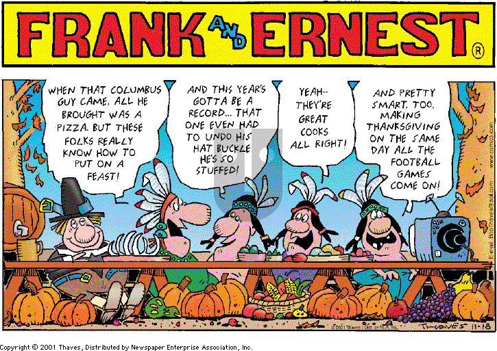 Frank and Ernest on Sunday November 18, 2001 Comic Strip